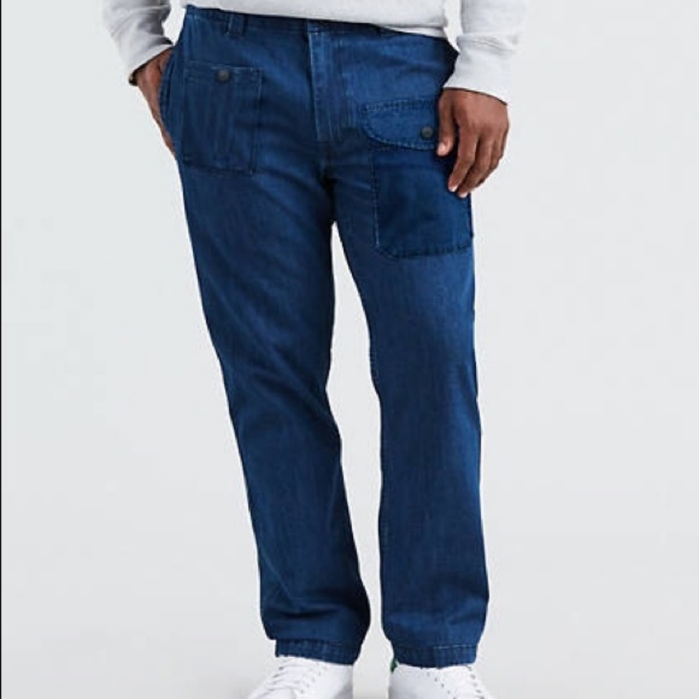 Levi's 541 Athletic Taper Tac Cargo Denim Pants Blue Utility Work Skate - Picture 4 of 6